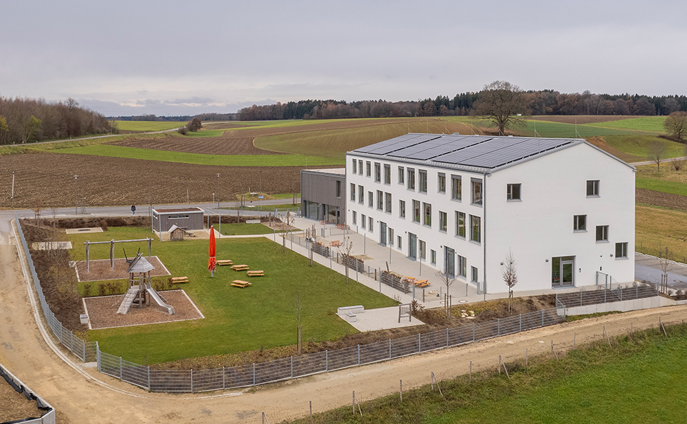 Außenperspektive Neubau Kinderhaus in Odelzhausen