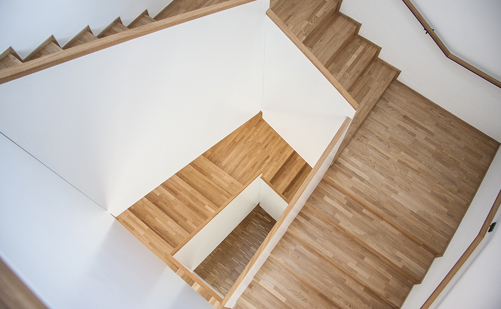 Außenperspektive Treppenhaus Hort und Kindergarten in Dachau